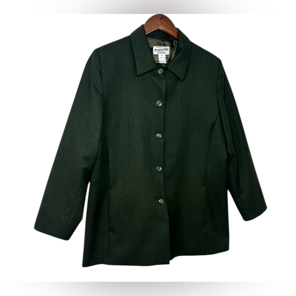 Pendleton Knockabout Dark Green Jacket Blazer 100… - image 2